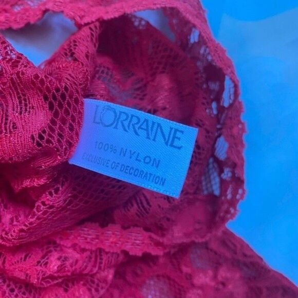 Lorraine Vintage 90s red floral lace tank top size medium - Picture 6 of 6
